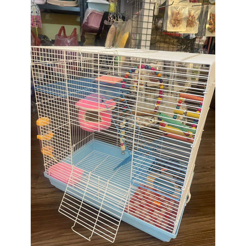 Lồng 47x30x50cm full phụ Kiện cho các loại Sóc đất,bay,bông.