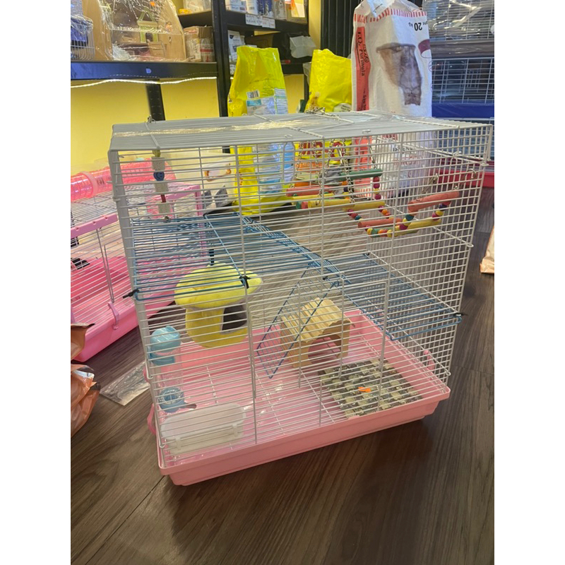 Lồng 47x30x50cm full phụ Kiện cho các loại Sóc đất,bay,bông.