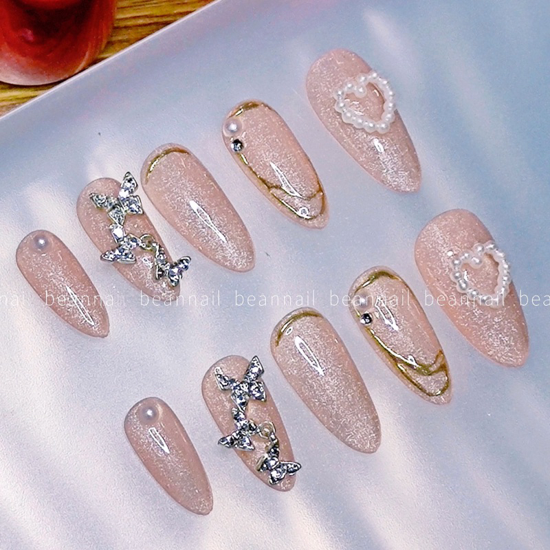 Nailbox thiết kế mẫu mới nhà Bean - tráng gương đính charm xinh - B732