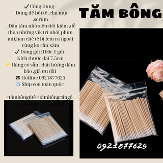 Tăm bông gỗ trà mực , tê