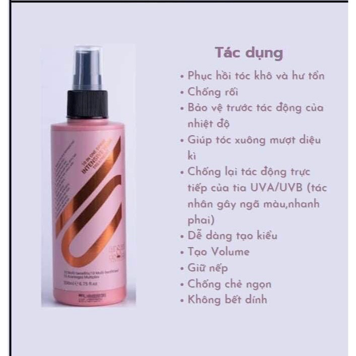 Xịt dưỡng 10 tác dụng trong 1 Argan Deluxe 10 IN ONE Spray Intensive Hair Treatment 200ml