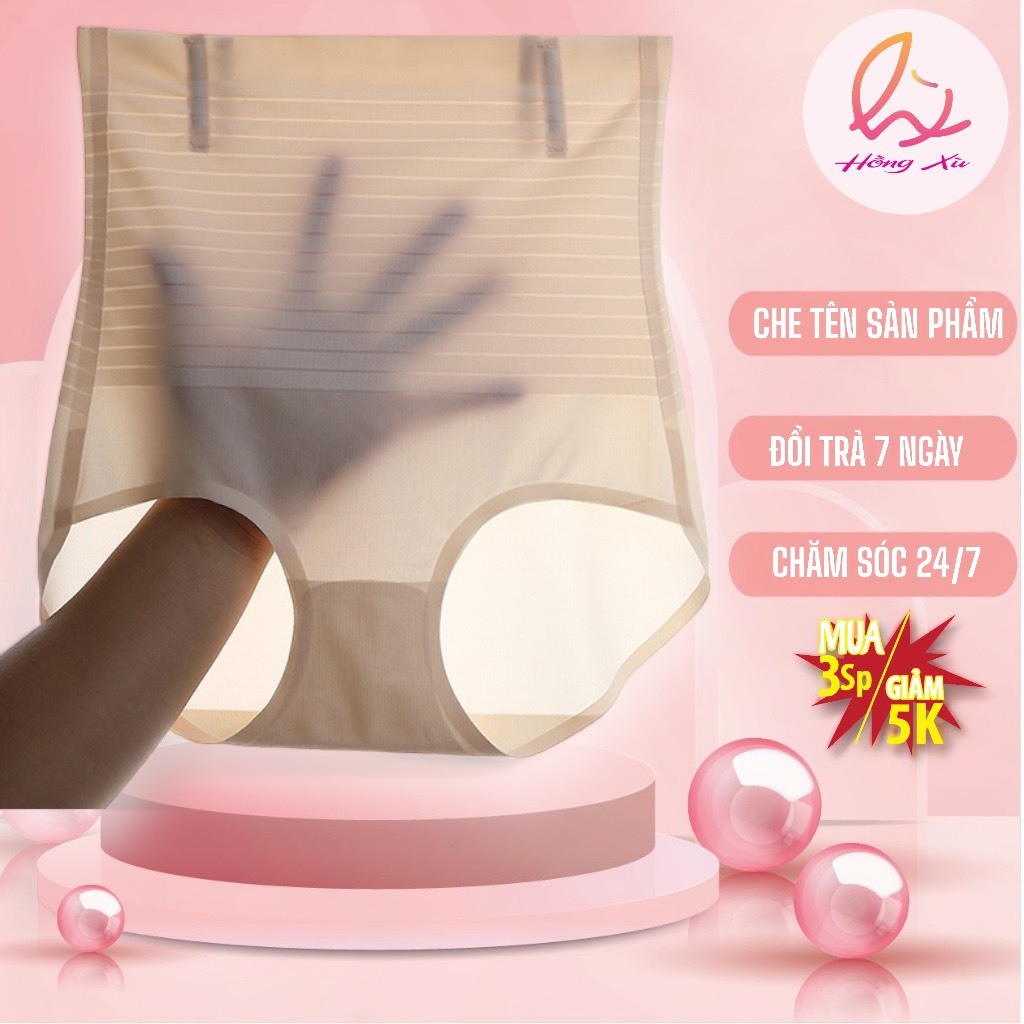 Quần Gen Bụng Định Hình Chất Su Lạnh 3D Chống Cuộn túi zip - Quần Gen Su Mã 887 [Hồng Xù]