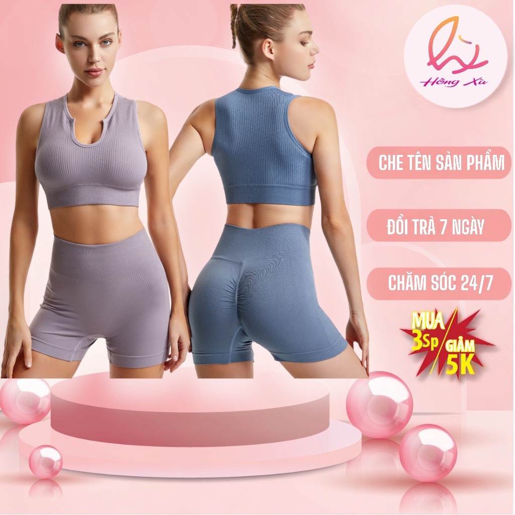 Bộ quần áo tập gym yoga nữ AMIN áo bra có mút ngực quần legging lửng nâng mông đồ tập gym yoga nữ tôn dáng