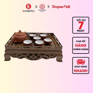 Khay trà vuông giả gỗ Việt Nhật - Khay trà vuông đựng ấm chén kiểu dáng sang trọng