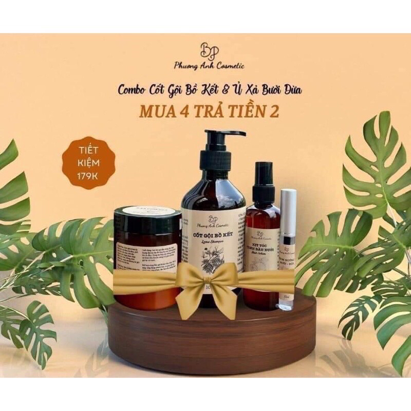 Combo 4 món cốt gội Bồ Kết Phương Anh Cómetics Y Hình