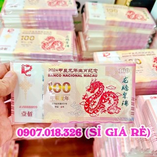 Tờ tiền 100 đô macao hình con rồng lưu niệm lì xì tết 2024