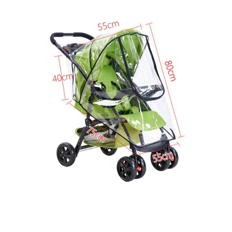 Áo mưa cho xe đẩy, có thông hơi, không mùi, có khoá kéo đằng trước.