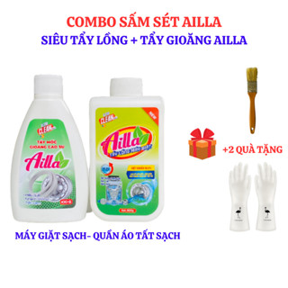 Combo Bột Tẩy Lồng Máy Giặt Tẩy Mốc Gioăng Cao Su Ailla Vệ Sinh Máy Giặt Lồng Ngang Và Lồng Đứng Nhanh Chóng An Toàn