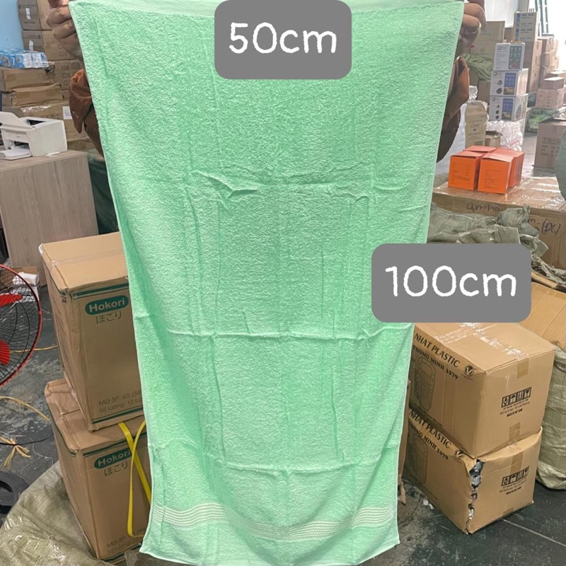 Khăn Cotton 50x100cm màu bạc hà- HKM