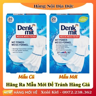 [auth] [Nội địa Đức Đủ Bill] Giấy tẩy trắng quần áo Denkmit hộp 20 tờ [Hot]
