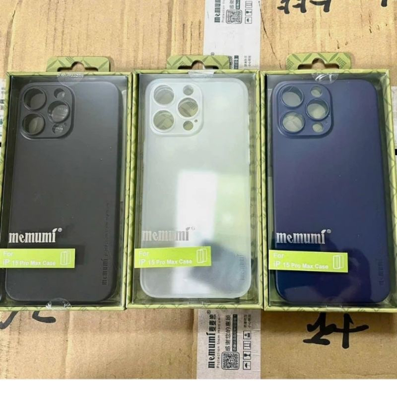 Ốp lưng Memumi nhám lụa siêu mỏng cho iPhone 15 Pro Max/ 15 Plus/ 15 Pro/ 15 bảo vệ camera chống Vân tay