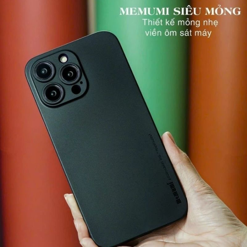 Ốp lưng Memumi nhám lụa siêu mỏng cho iPhone 15 Pro Max/ 15 Plus/ 15 Pro/ 15 bảo vệ camera chống Vân tay