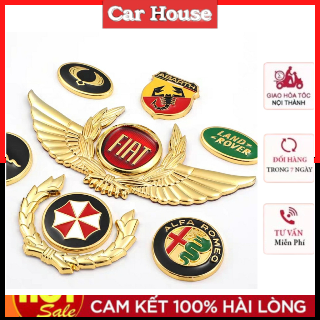 Tem logo 3D hãng Xe mẫu mới trang trí ô tô, Tem Dán Xe Ô Tô Decal Kim Loại 3D