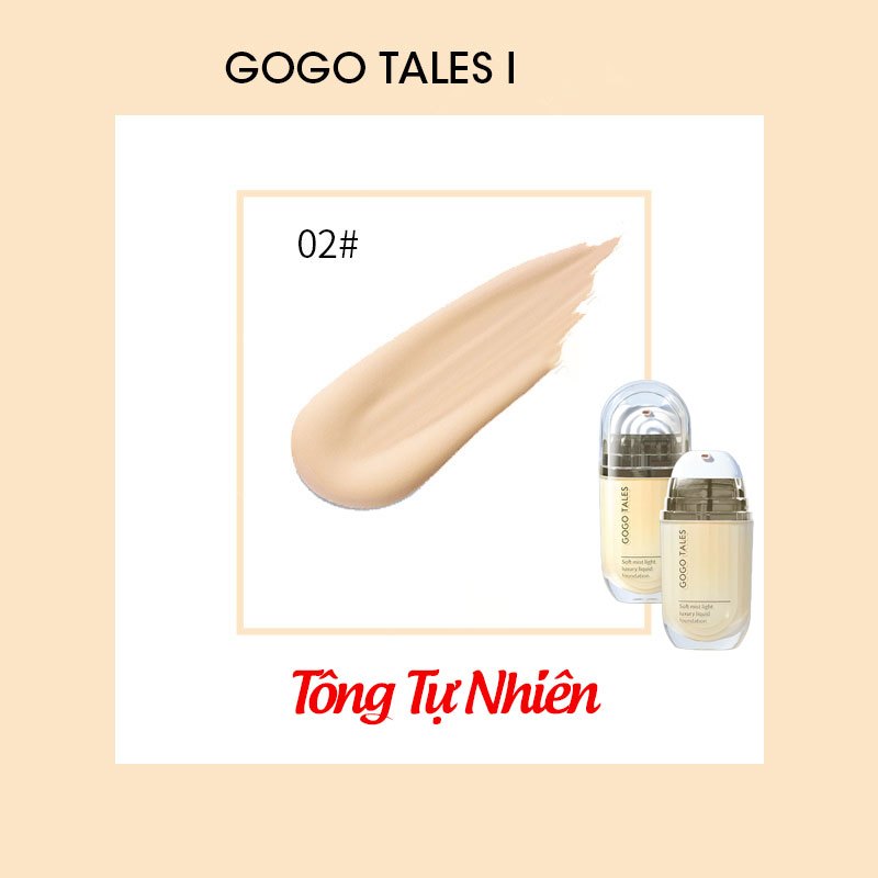 Kem nền che khuyết điểm Gogo Tales chính hãng dạng lỏng mềm mịn lâu trôi GT518