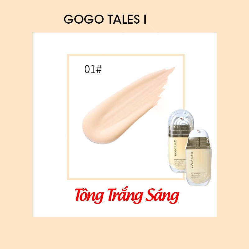 Kem nền che khuyết điểm Gogo Tales chính hãng dạng lỏng mềm mịn lâu trôi GT518