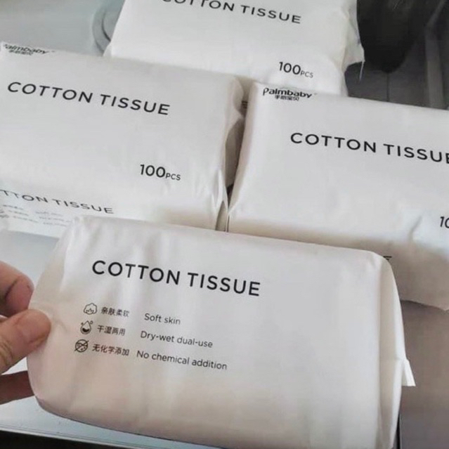 Khăn Cotton 100% Plambaby  - túi 100 khăn