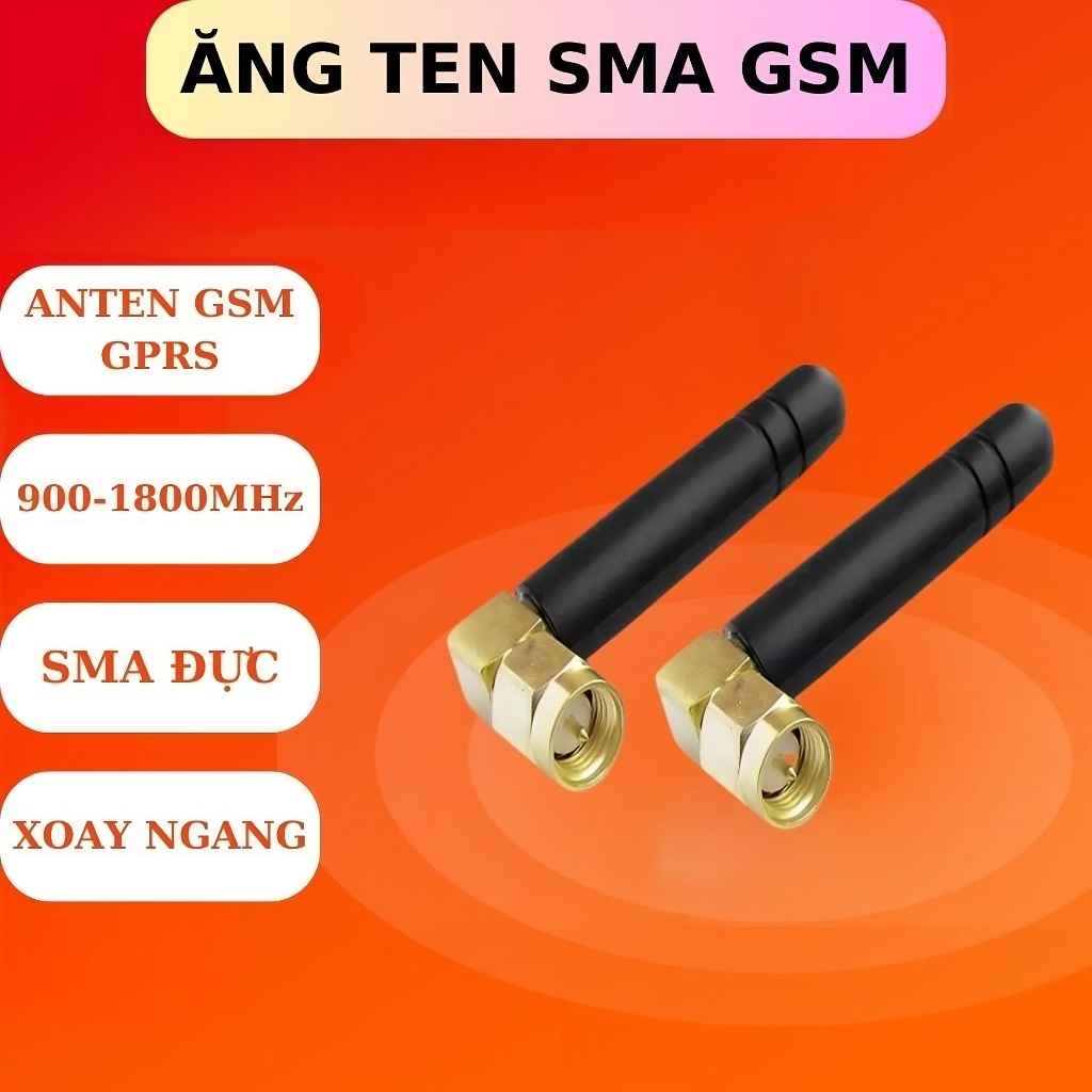 Anten GSM GPRS 5CM 900-1800MHz SMA Đực , Ăng ten GSM quay ngang