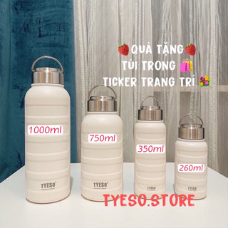 [CHÍNH HÃNG] Bình Giữ nhiệt Tyeso 260ml-350ml-750ml-1000ML (Tặng Túi + ticker 2D)