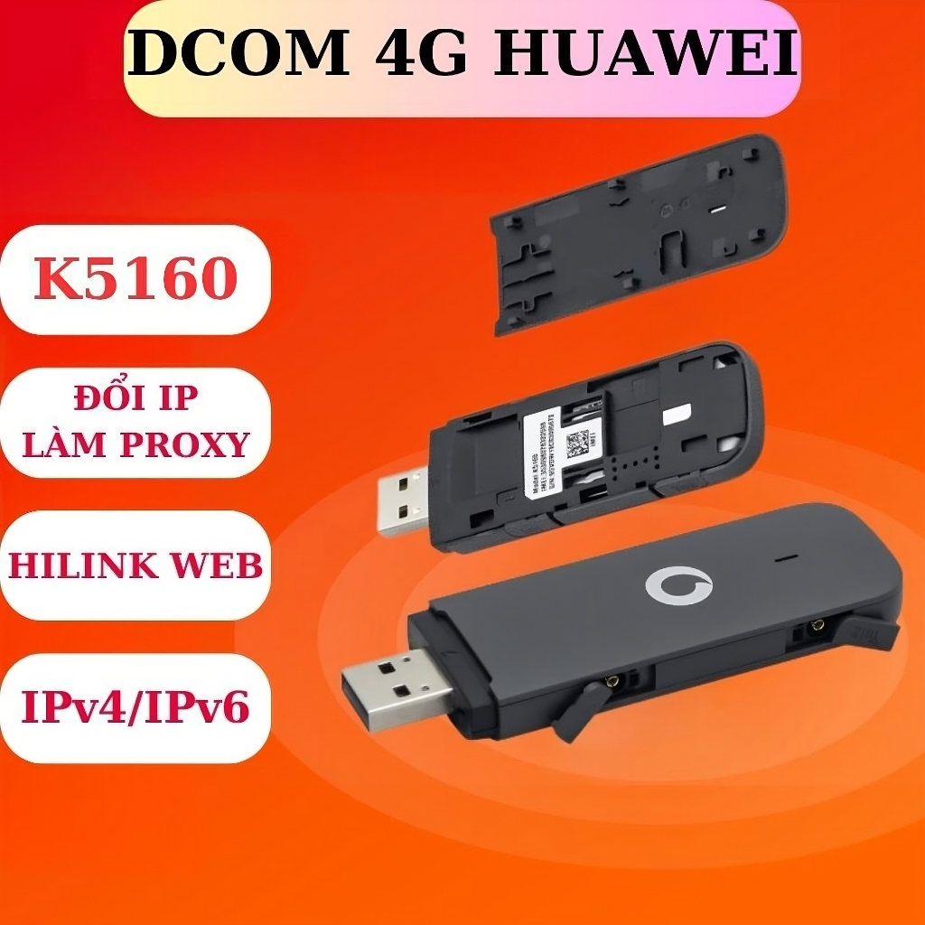 Dcom 4G huawei E3276s-150 , K5160 hilink ,Usb Dcom 4G đổi ip tốc độ 150Mbps , Dcom ĐÃ QUA SỬ DỤNG
