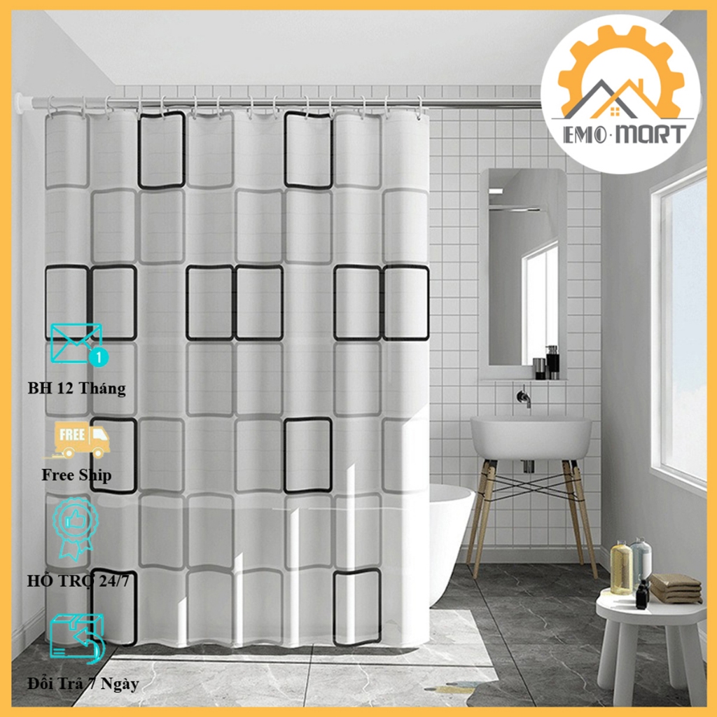 ⚡️ Giao hỏa tốc ⚡️ Rèm Nhà Tắm Chống nước, chống bám bẩn - không lão hoá - Tặng kèm 9 móc