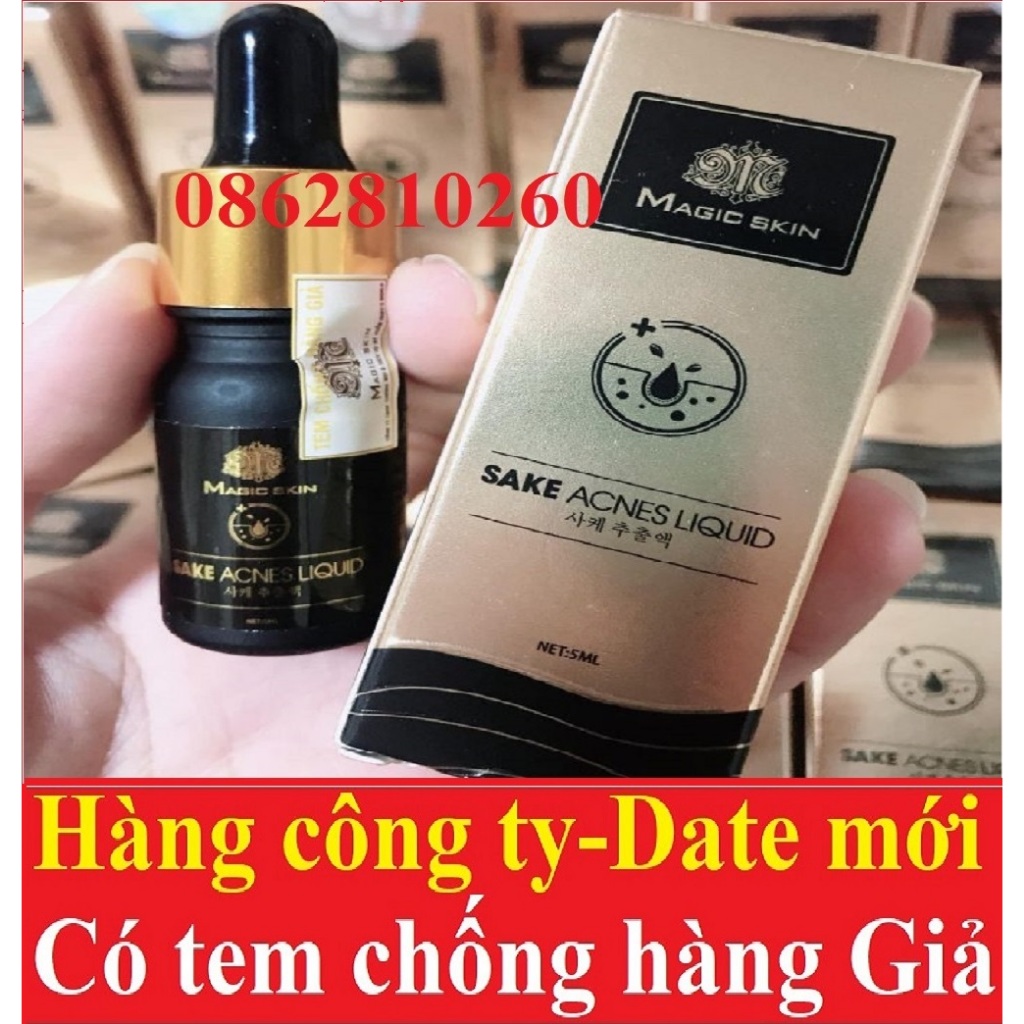 Serum tinh chất chấm mụn không sưng cốt rượu sake Sake Acnes Liquid Magic Skin