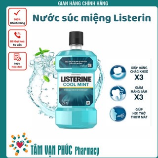 Nước Súc Miệng Listerine Diệt Khuẩn, Giữ Hơi Thở Thơm Mát Listerine Coolmint Mouthwash 250ml