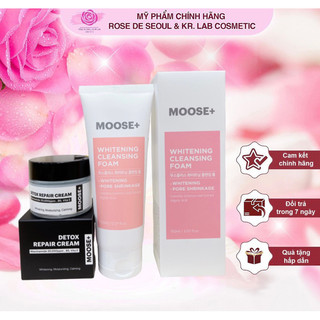 Combo kem dưỡng phục hồi trắng da moose + và sữa rửa mặt moose + hạn 2026