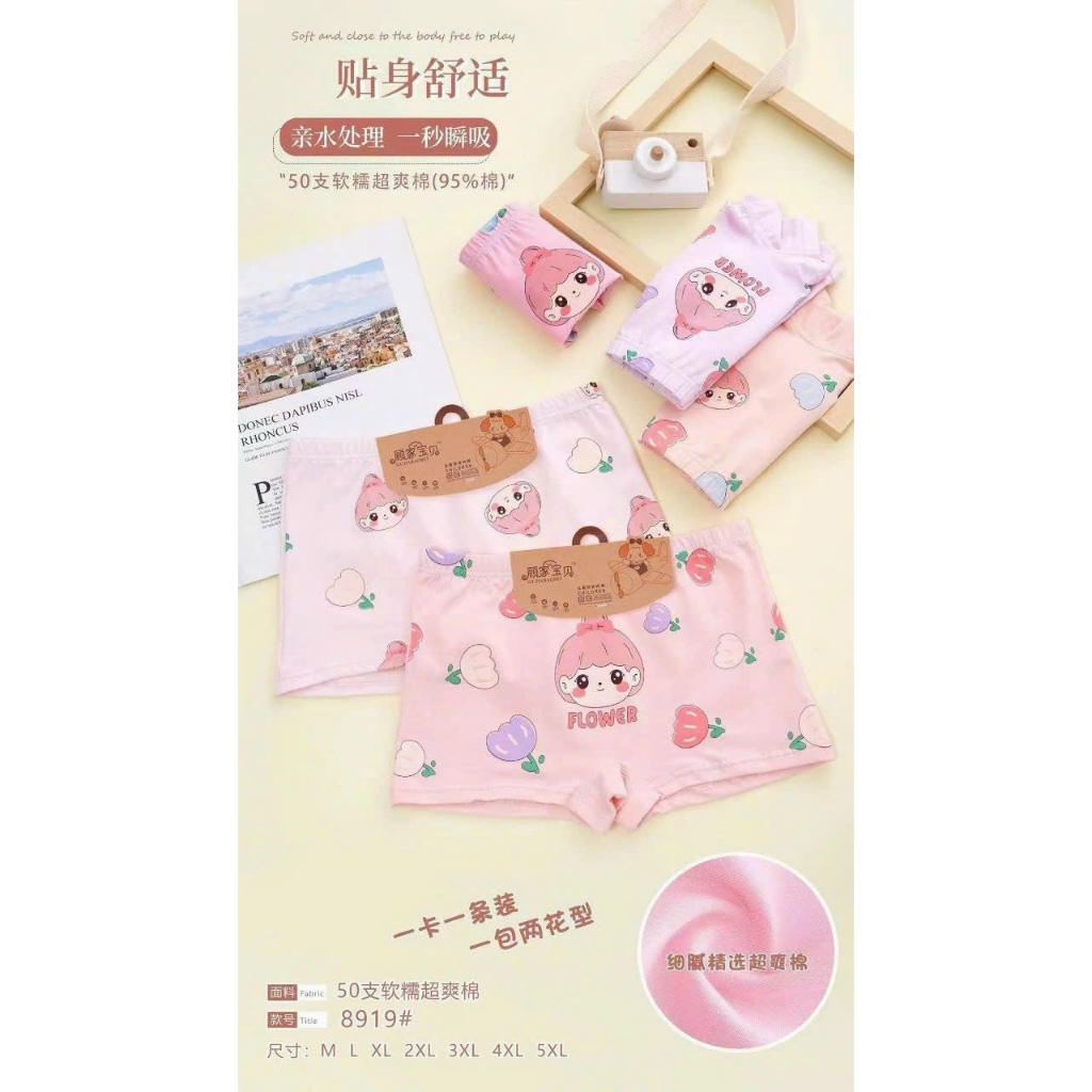 Quần chíp bé gái, quần chip đùi cho bé gái cao cấp chất liệu cotton siêu mềm mịn và dễ thương size cho các bé 11-34kg