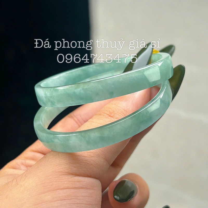 Vòng bản liền ngọc cẩm thach biến thể siêu đẹp mịn size 50-52mm