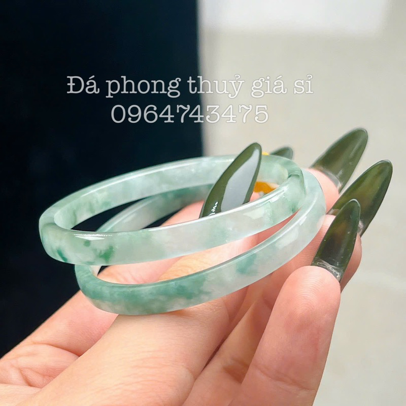 Vòng bản liền ngọc cẩm thach biến thể siêu đẹp mịn size 50-52mm