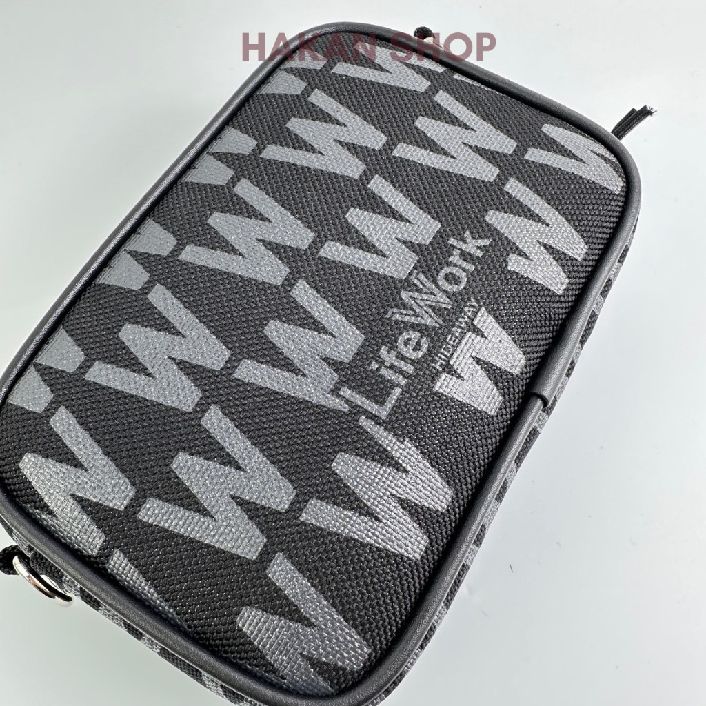 Túi Đeo Chéo Nam Nữ Thời Trang Cao Cấp Life Work Size 19Cm*15Cm*5,5Cm Chất Liệu Vải Cavas D840 Trược Nước Logo Thêu 3D