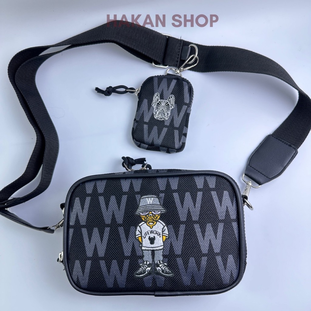 Túi Đeo Chéo Nam Nữ Thời Trang Cao Cấp Life Work Size 19Cm*15Cm*5,5Cm Chất Liệu Vải Cavas D840 Trược Nước Logo Thêu 3D