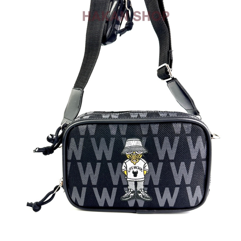 Túi Đeo Chéo Nam Nữ Thời Trang Cao Cấp Life Work Size 19Cm*15Cm*5,5Cm Chất Liệu Vải Cavas D840 Trược Nước Logo Thêu 3D