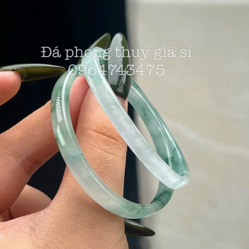 Vòng bản liền ngọc cẩm thach biến thể siêu đẹp mịn size 50-52mm