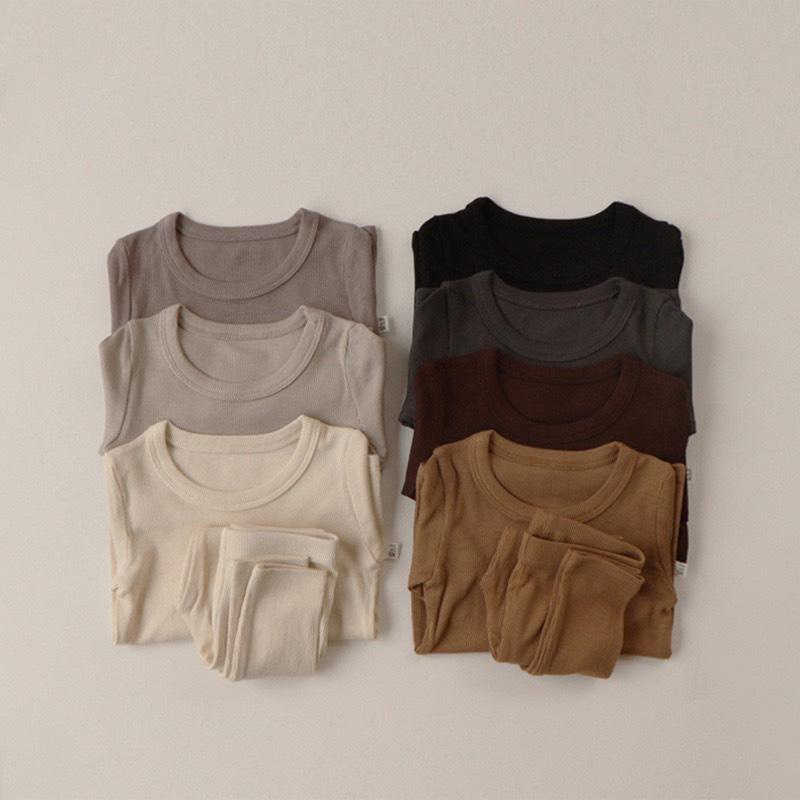 TE412 - Bộ áo + quần chất bozip xuất cho bé trai bé gái Hokiha Kid co giãn, thấm hút mồ hôi size 8-17kg