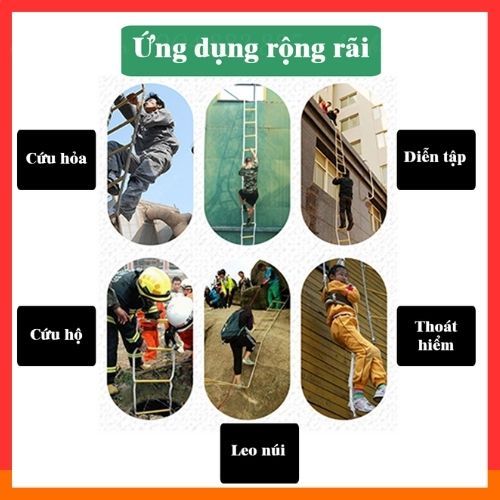 Thang Dây Thoát Hiểm 15m 10m 5m Dùng Cứu Hỏa Chống Cháy Cứu Hộ Khẩn Cấp Cho Nhà Cao Tầng Chung Cư Siêu Chắc Bền