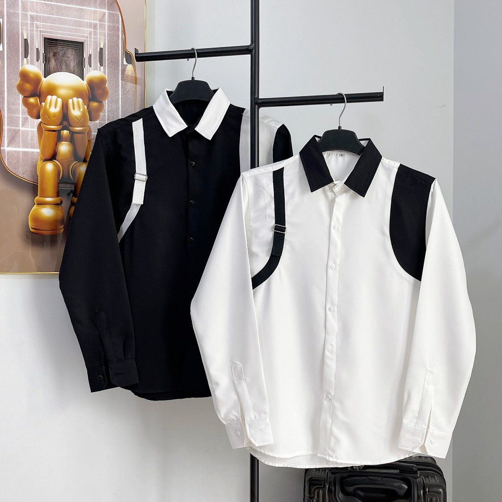 Áo sơ mi nam trắng tay ngắn LV kiểu đẹp in họa tiết mẫu mới nhất cao cấp AHFASHION