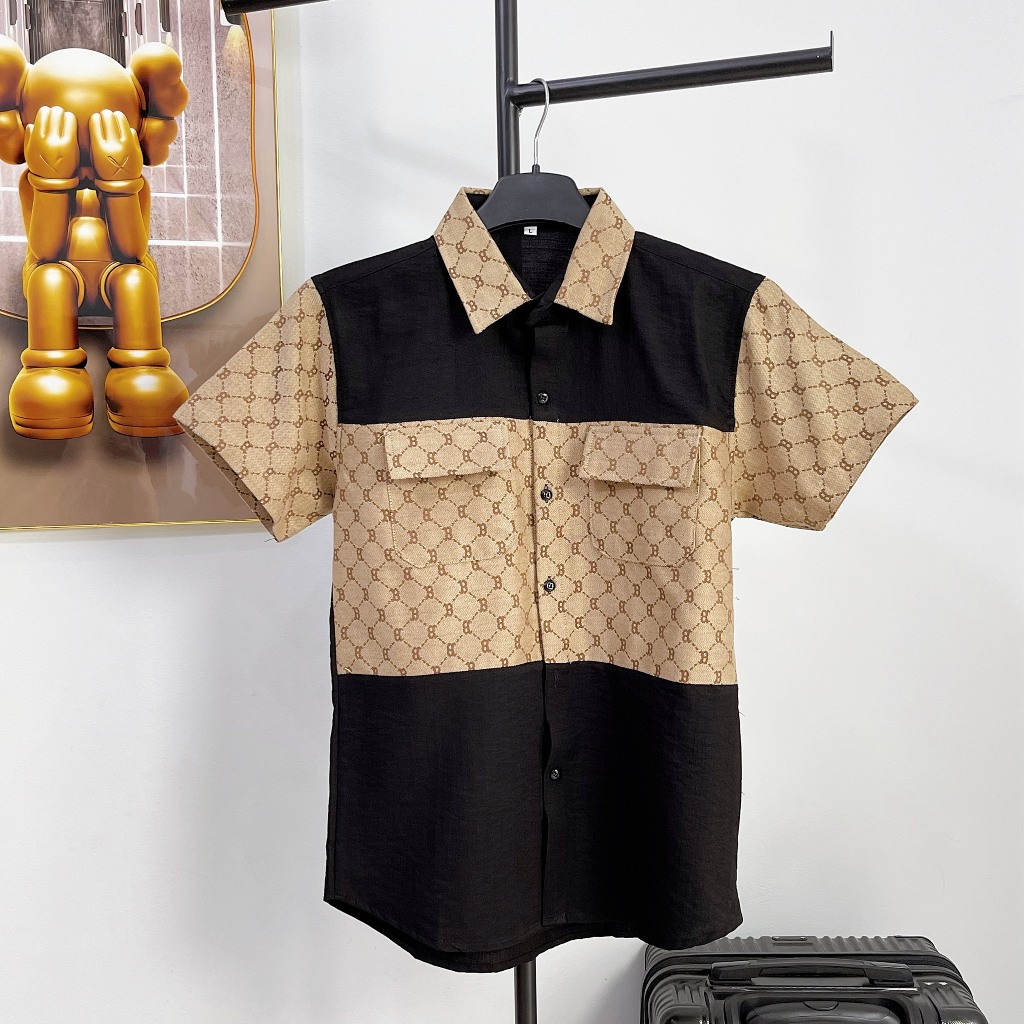 Áo sơ mi đũi nam dài tay phối họa tiết nhúng màu mẫu mới cao cấp AHFASHION