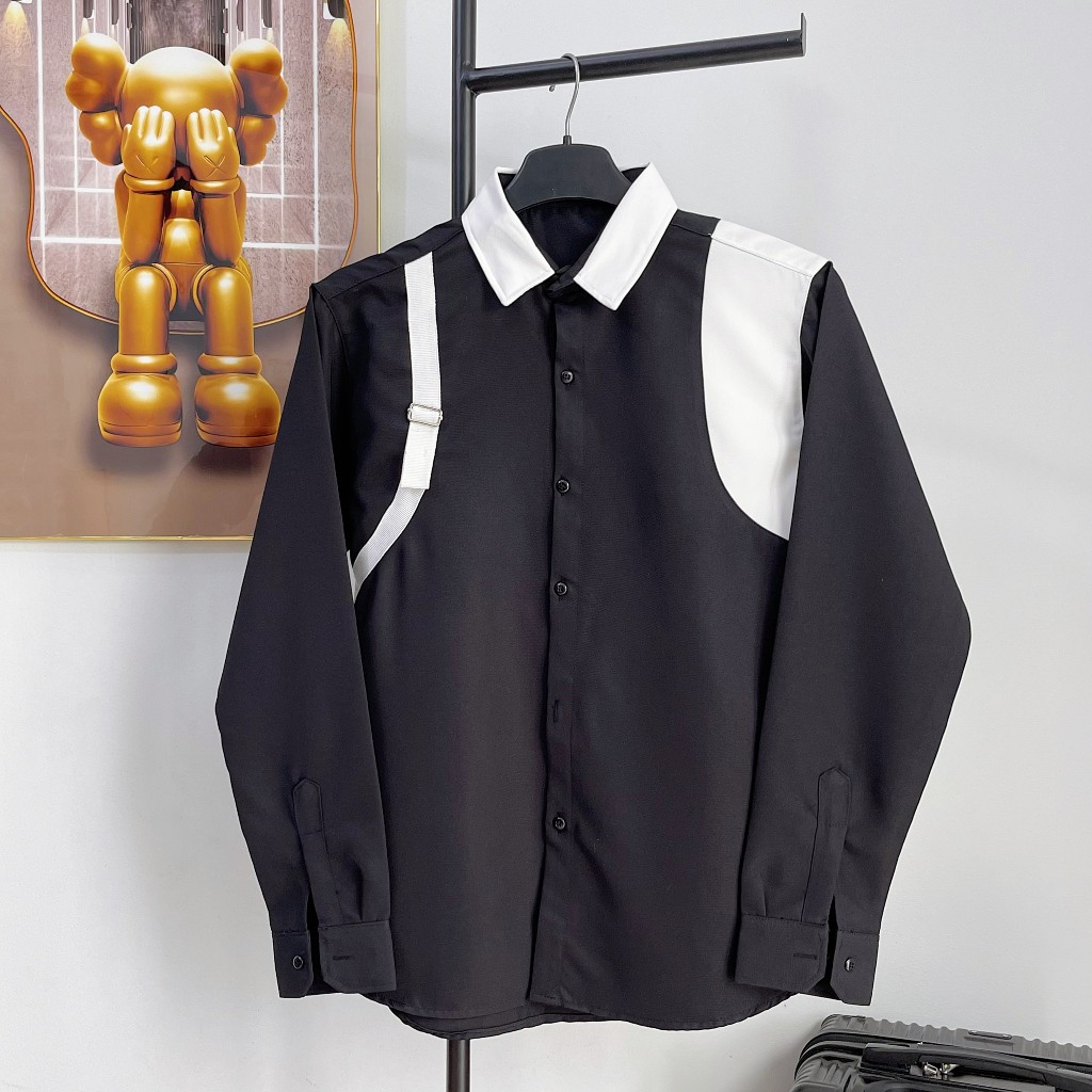 Áo sơ mi nam trắng tay ngắn LV kiểu đẹp in họa tiết mẫu mới nhất cao cấp AHFASHION