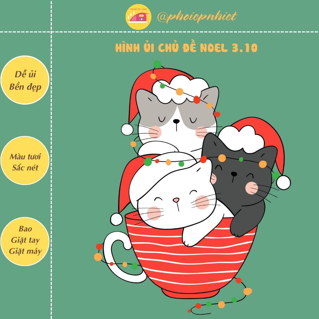 Hình ép, ủi nhiệt chủ đề noel dễ thương tách lẻ hình 03