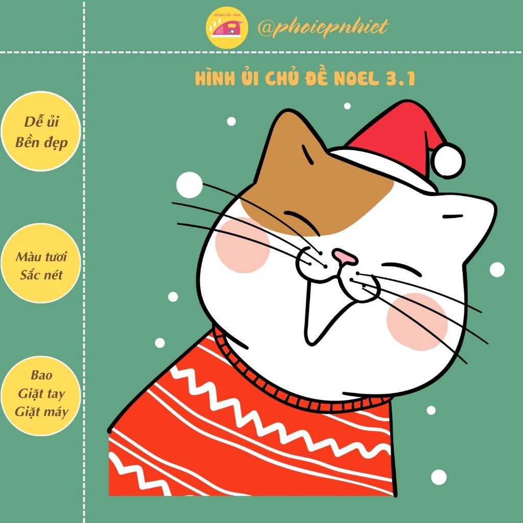 Hình ép, ủi nhiệt chủ đề noel dễ thương tách lẻ hình 03