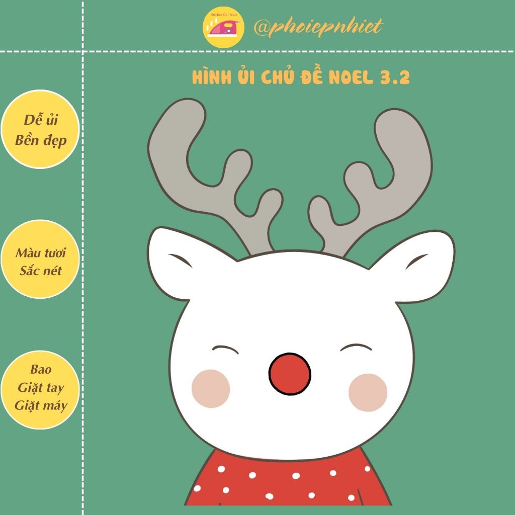 Hình ép, ủi nhiệt chủ đề noel dễ thương tách lẻ hình 03