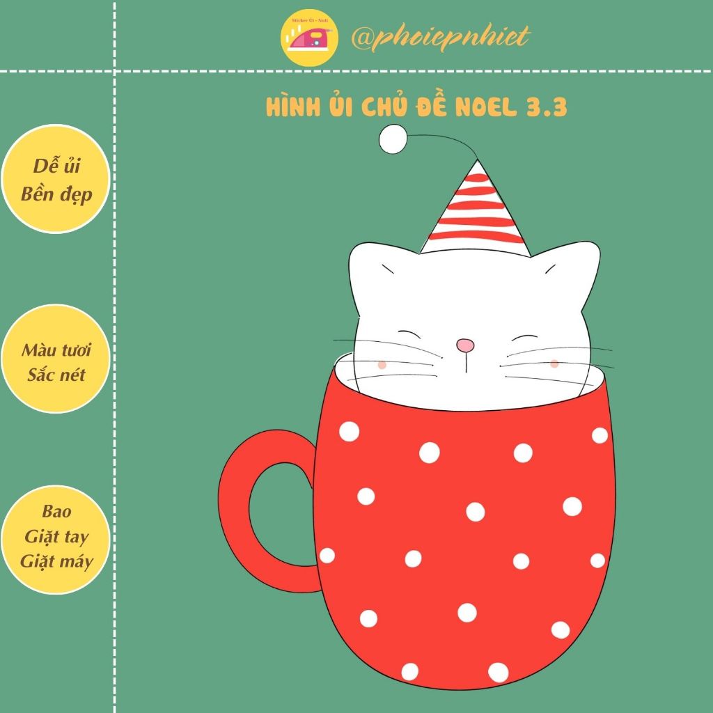 Hình ép, ủi nhiệt chủ đề noel dễ thương tách lẻ hình 03