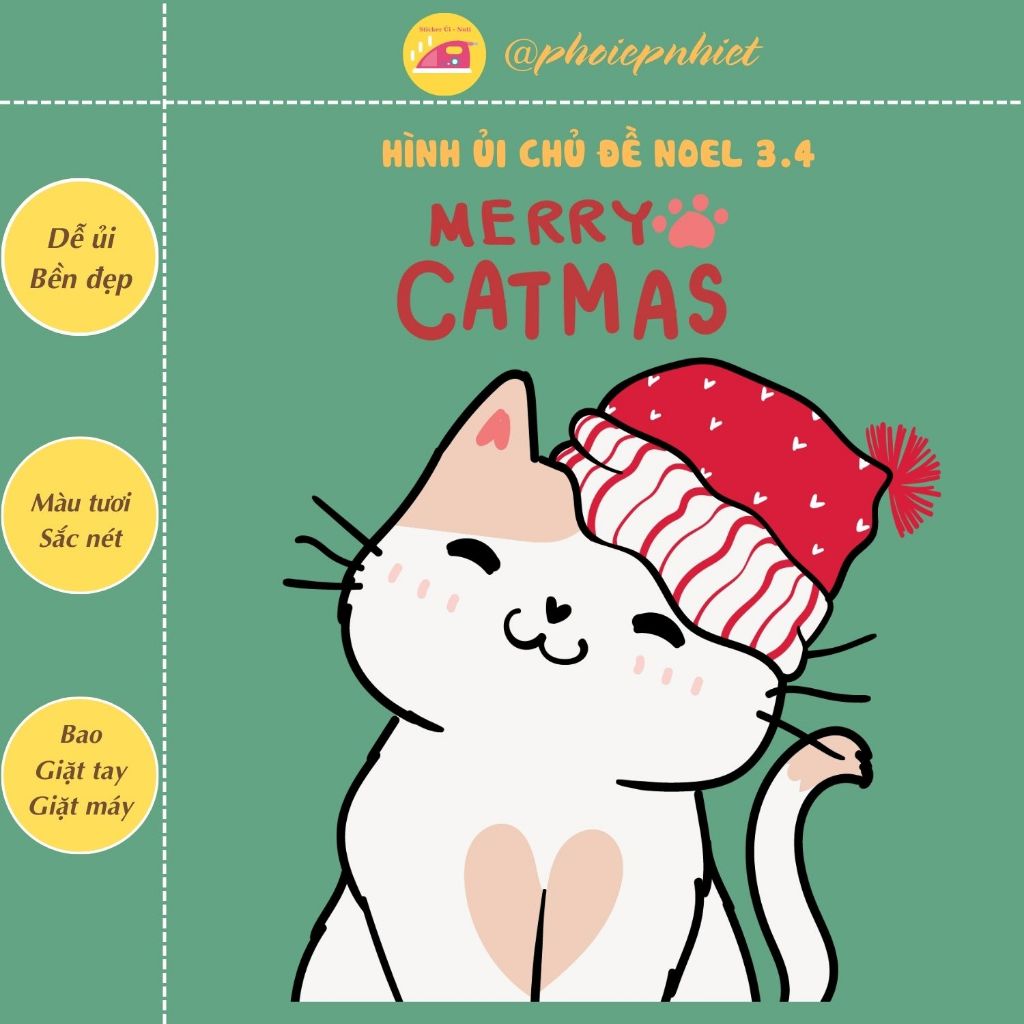 Hình ép, ủi nhiệt chủ đề noel dễ thương tách lẻ hình 03