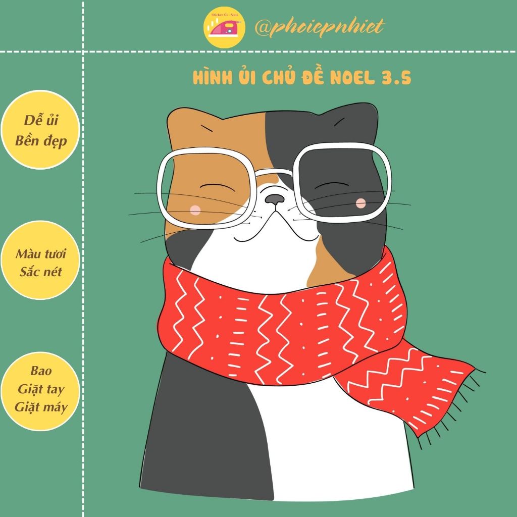 Hình ép, ủi nhiệt chủ đề noel dễ thương tách lẻ hình 03