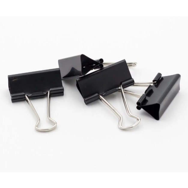 Combo 6 /12 cái Kẹp tài liệu sắt, Kẹp bướm 15mm-19mm - Giao ngẫu nhiên hãng Deli/ Hồng Hà/ Echo