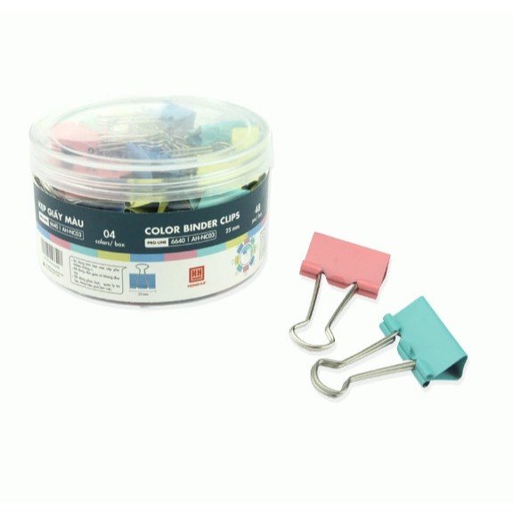 Combo 6 /12 cái Kẹp tài liệu sắt, Kẹp bướm 15mm-19mm - Giao ngẫu nhiên hãng Deli/ Hồng Hà/ Echo