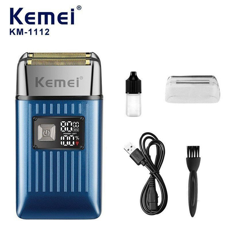 Máy cạo râu kemei, màn hình hiển thị LCD Kemei-1112 có 2 tốc độ