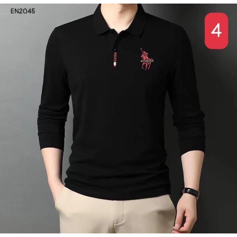 Áo polo nam dài tay hàng QC mẫu mới 2023
