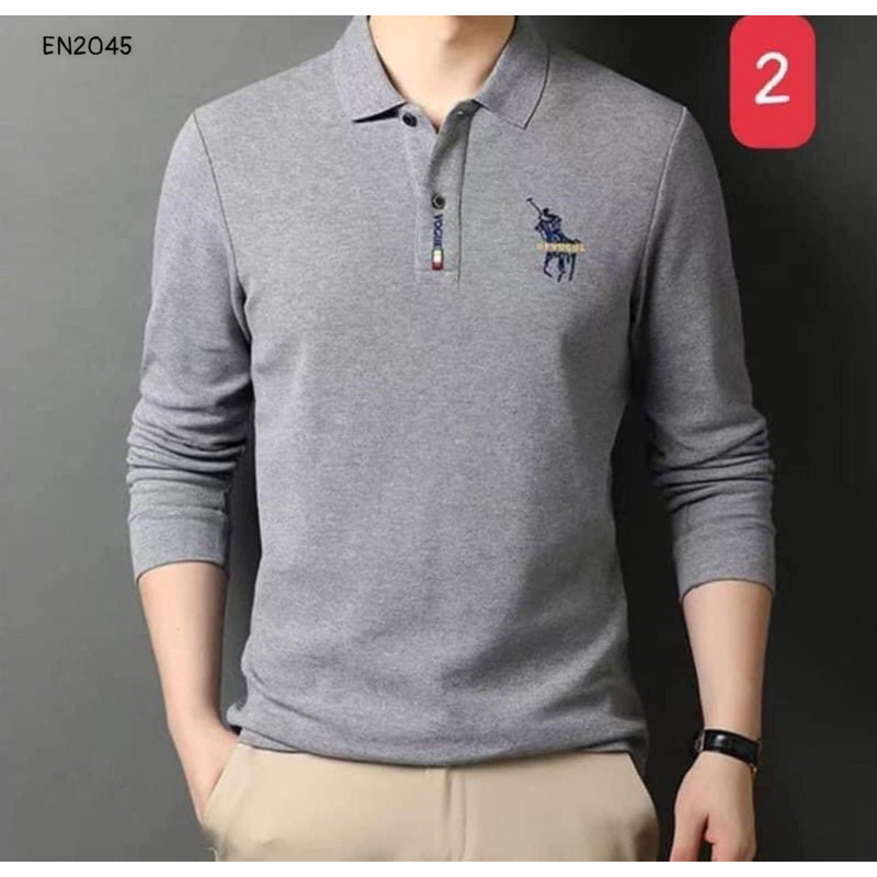 Áo polo nam dài tay hàng QC mẫu mới 2023